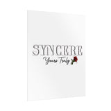 Rolled Poster — "Syncere Yours Truly" Minimal Rose Typography Print