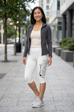 Capri Leggings —Side Script with Rose