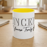 Syncerely Yours Truly Ceramic Accent Coffee Mug — Romantic Rose 11/15oz