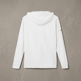 Syncere Yours Truly Hoodie — White Fleece Zip-Up with Rose Graphic