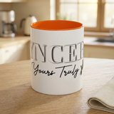 Syncerely Yours Truly Ceramic Accent Coffee Mug — Romantic Rose 11/15oz