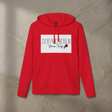 Syncere Yours Truly Hoodie — White Fleece Zip-Up with Rose Graphic