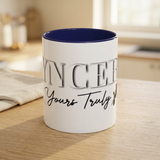 Syncerely Yours Truly Ceramic Accent Coffee Mug — Romantic Rose 11/15oz