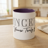 Syncerely Yours Truly Ceramic Accent Coffee Mug — Romantic Rose 11/15oz