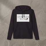 Syncere Yours Truly Hoodie — White Fleece Zip-Up with Rose Graphic
