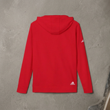 Syncere Yours Truly Hoodie — White Fleece Zip-Up with Rose Graphic