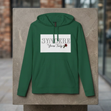 Syncere Yours Truly Hoodie — White Fleece Zip-Up with Rose Graphic