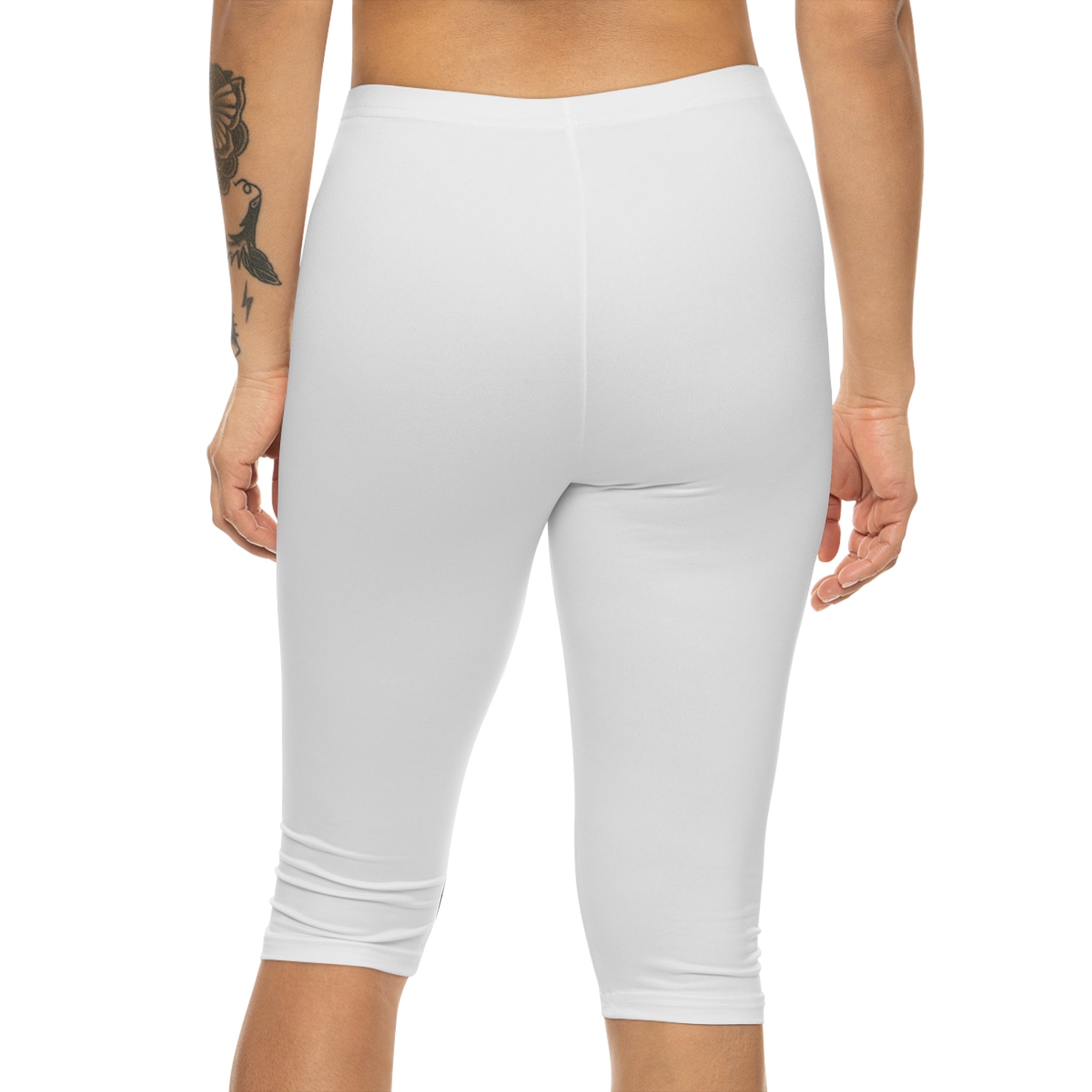 Capri Leggings —Side Script with Rose