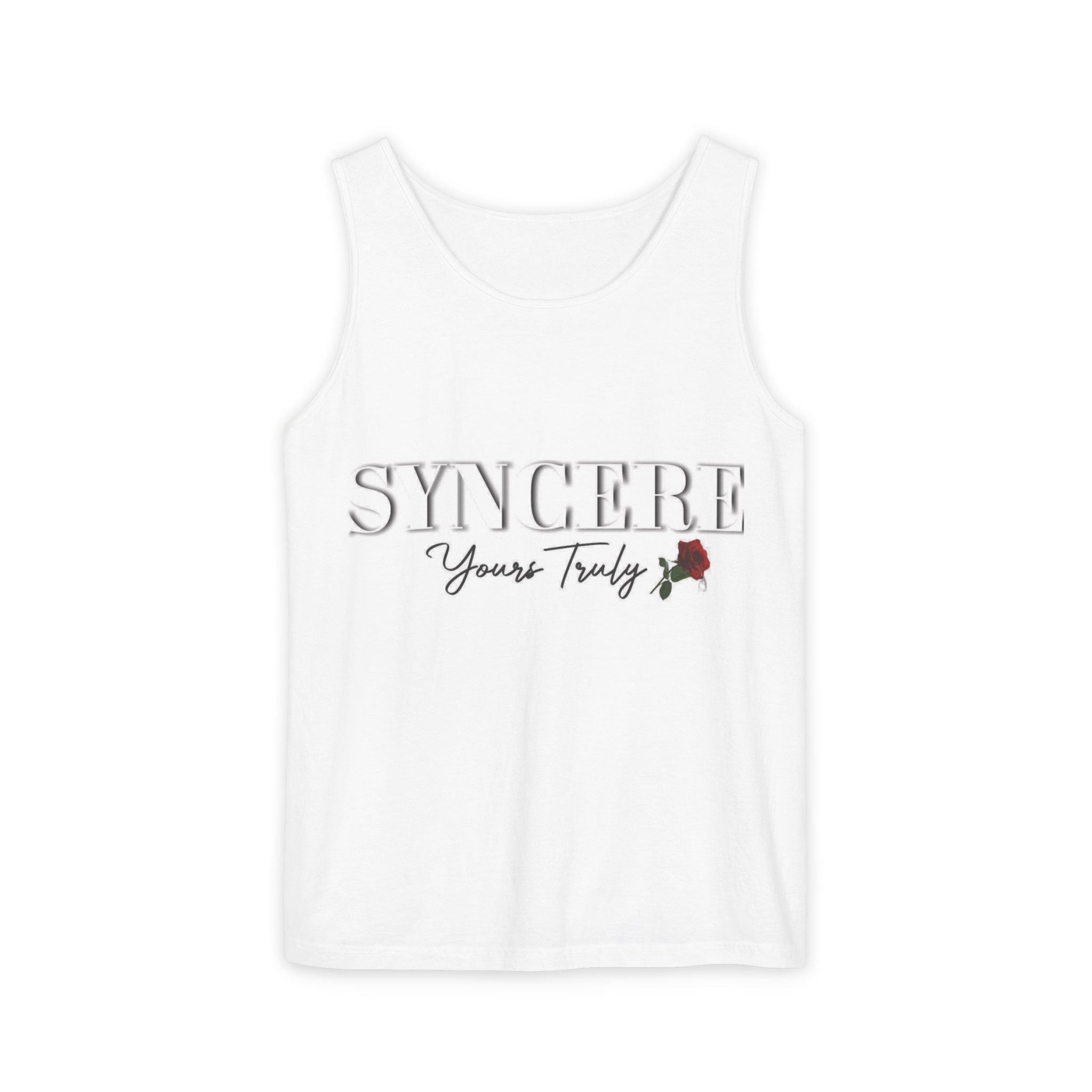 Sincere "Yours Truly" Rose Tank Top – Women's/Unisex Casual Graphic Tank