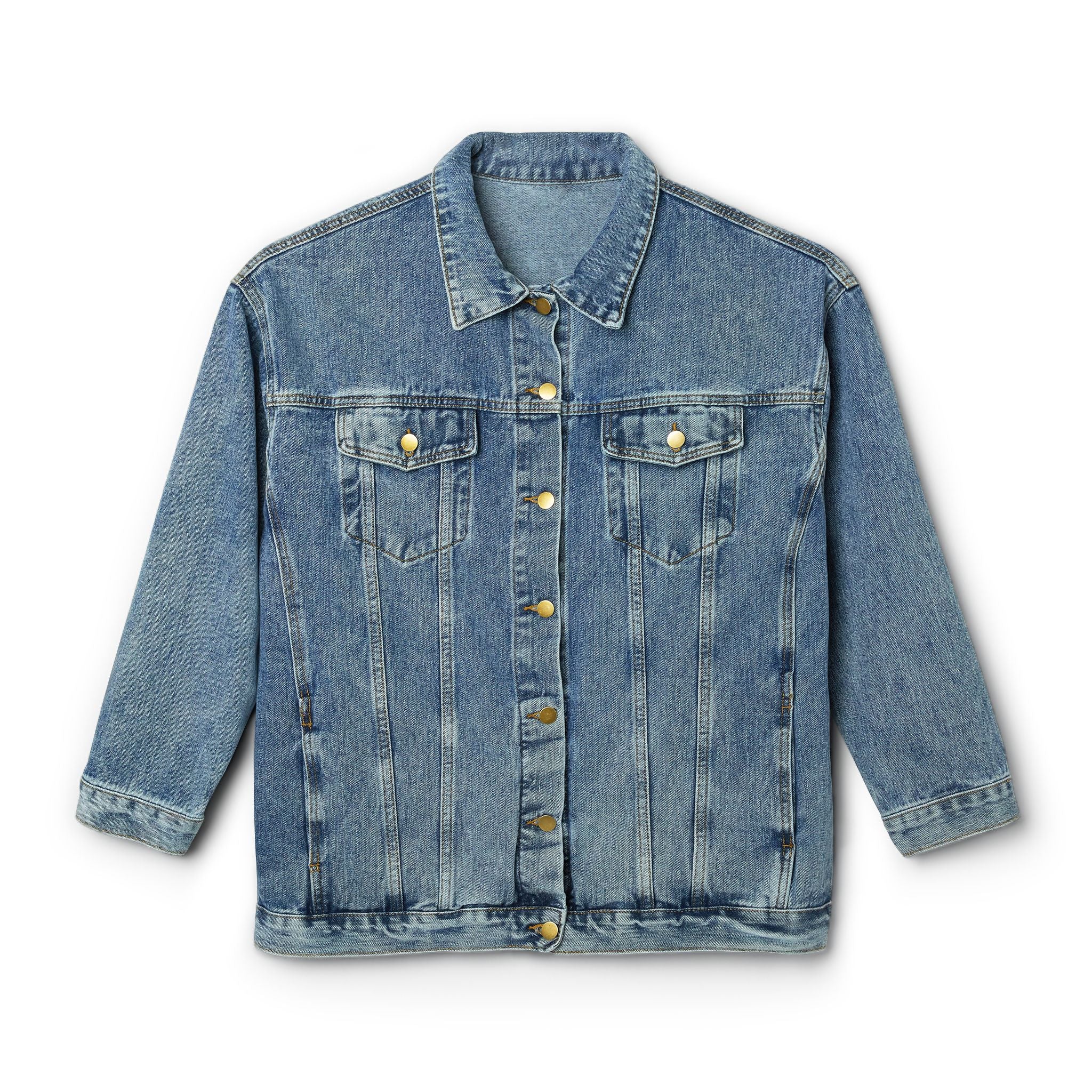 Denim Jacket — Women's Vintage-Style Back Patch Jean Jacket