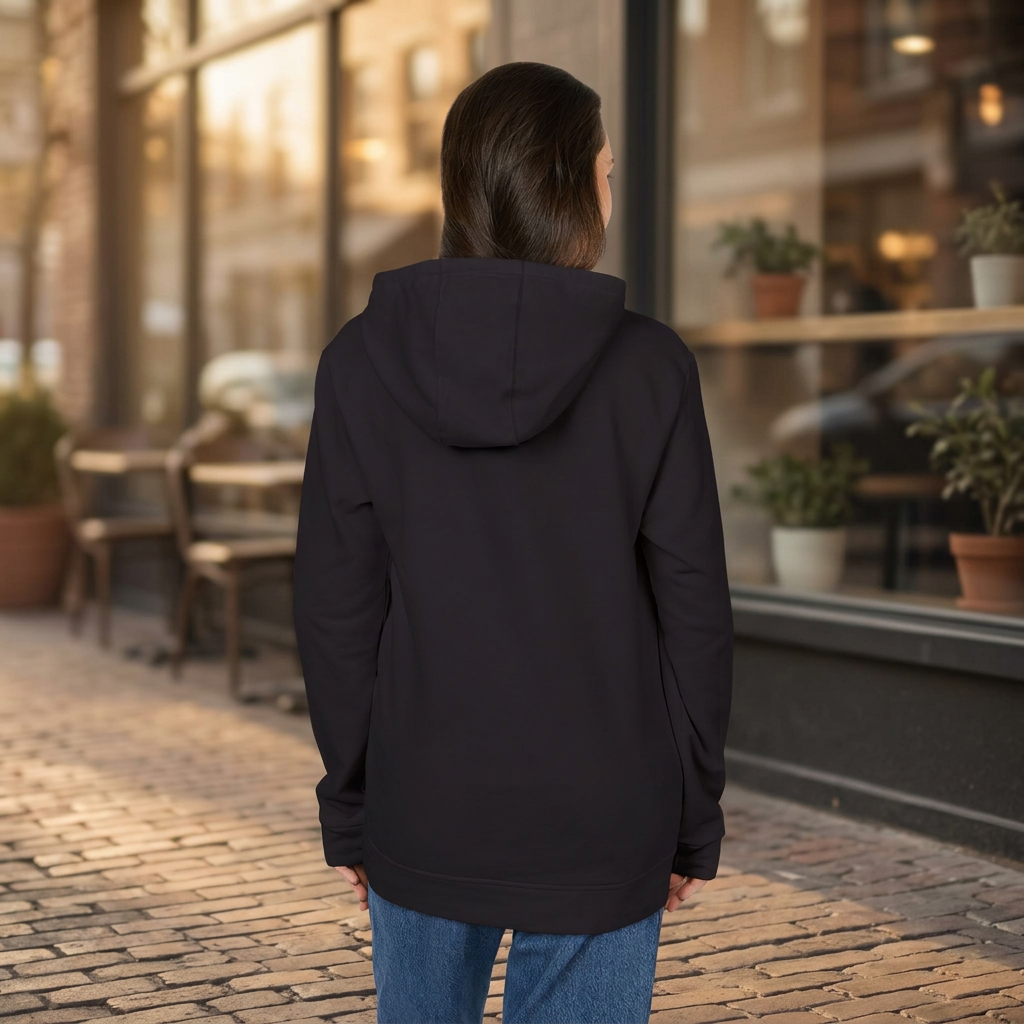 Syncere Yours Truly Hoodie — White Fleece Zip-Up with Rose Graphic