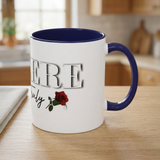 Syncerely Yours Truly Ceramic Accent Coffee Mug — Romantic Rose 11/15oz