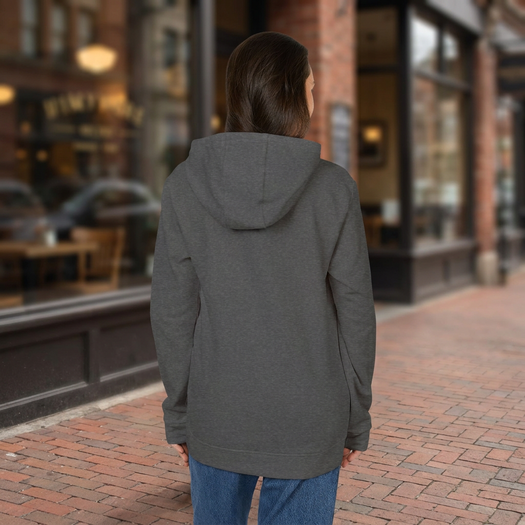 Syncere Yours Truly Hoodie — White Fleece Zip-Up with Rose Graphic
