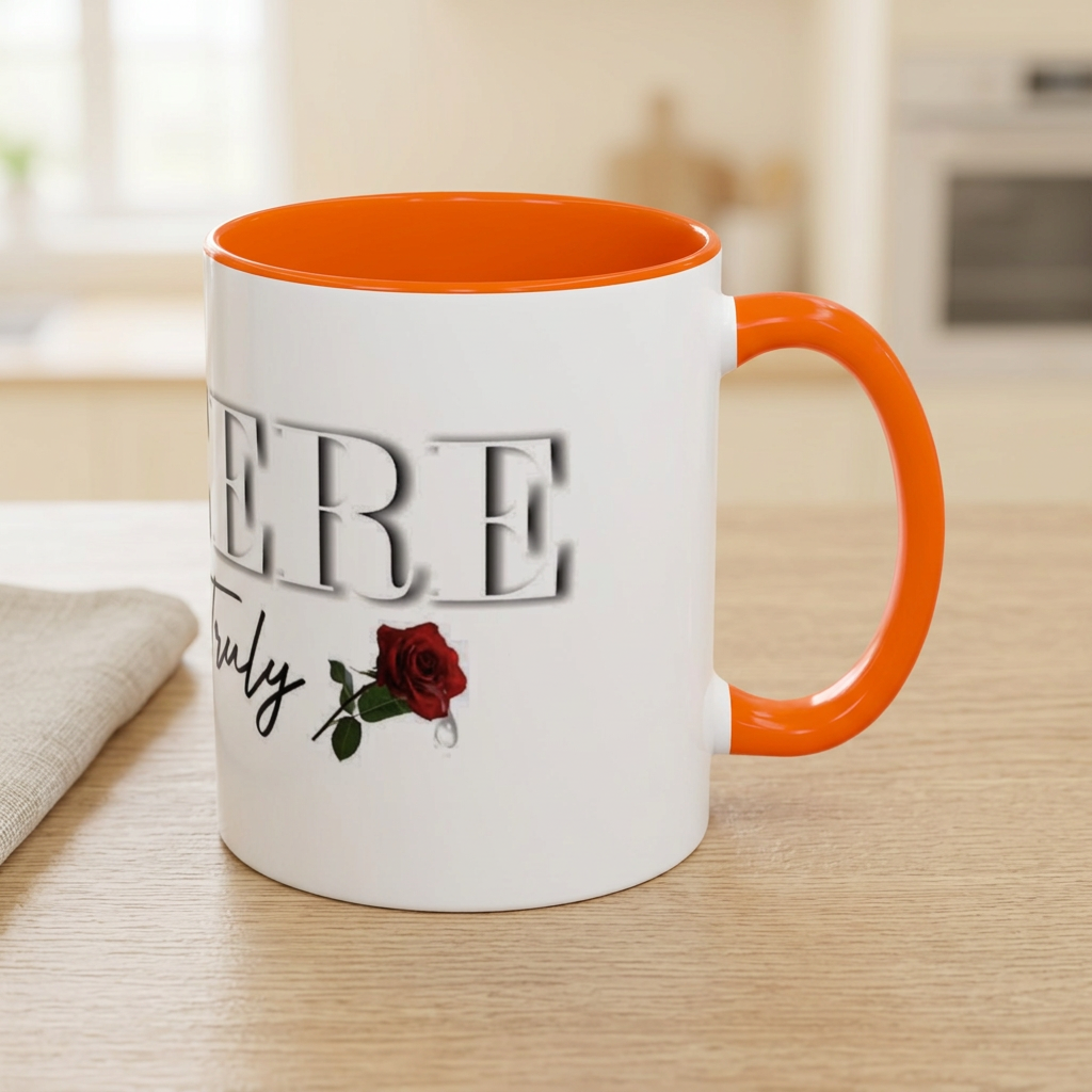 Syncerely Yours Truly Ceramic Accent Coffee Mug — Romantic Rose 11/15oz