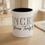 Syncerely Yours Truly Ceramic Accent Coffee Mug — Romantic Rose 11/15oz