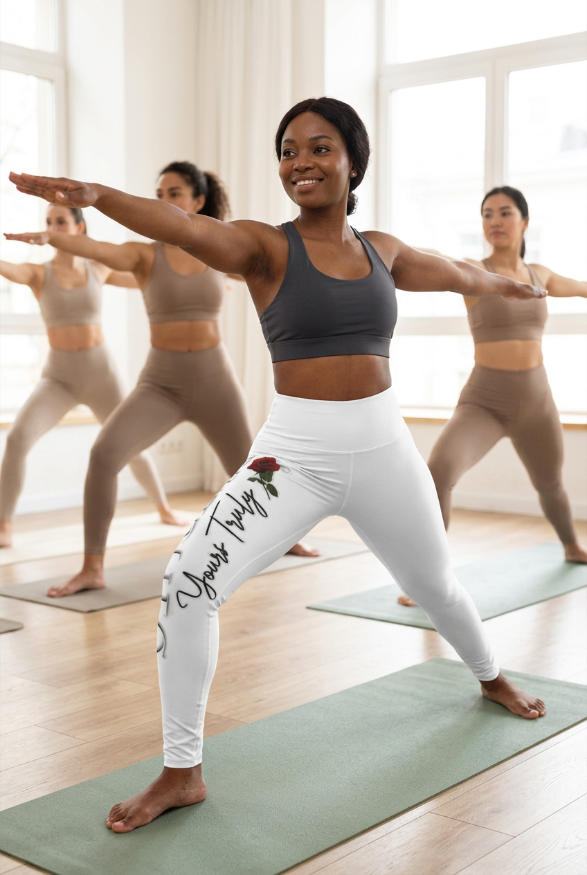 High-Waisted Yoga Leggings — Sexy Workout Mood AOP
