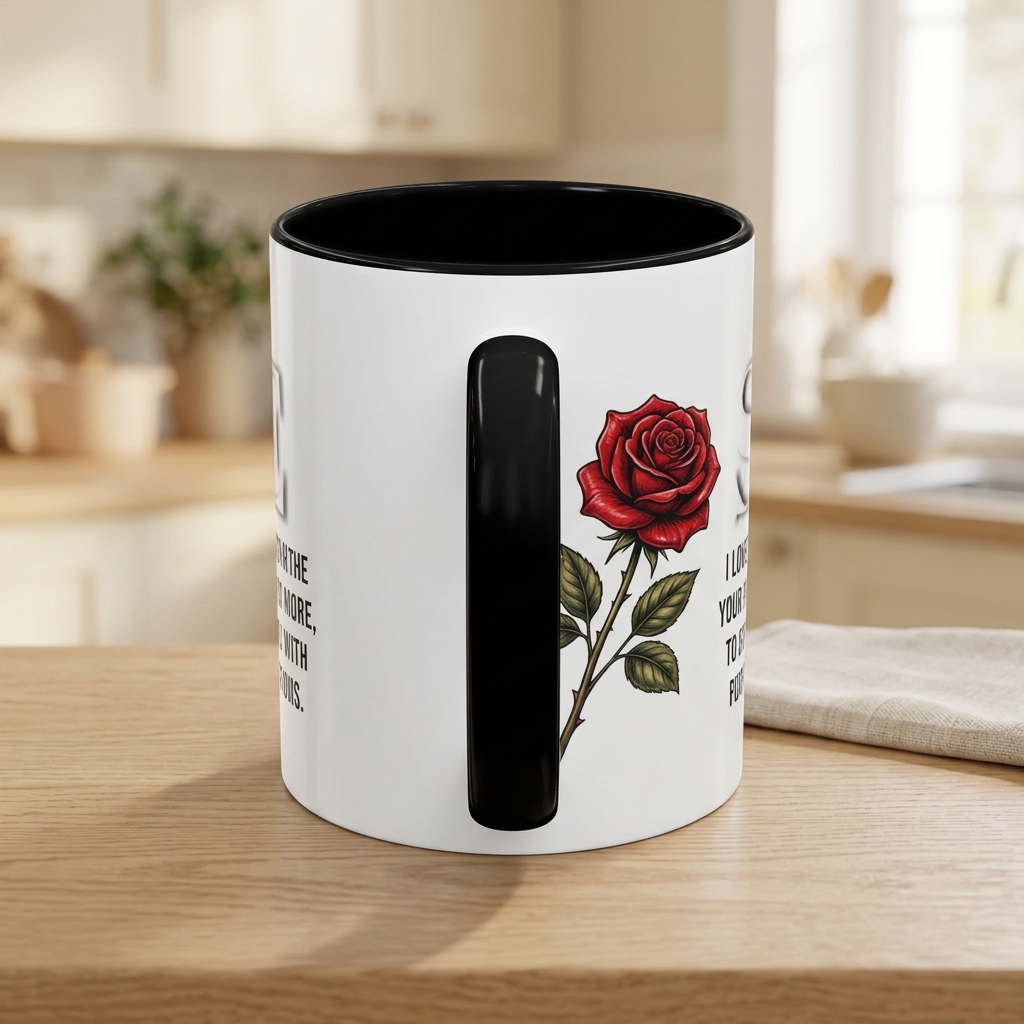 Syncerely Yours Truly Ceramic Accent Coffee Mug — Romantic Rose 11/15oz