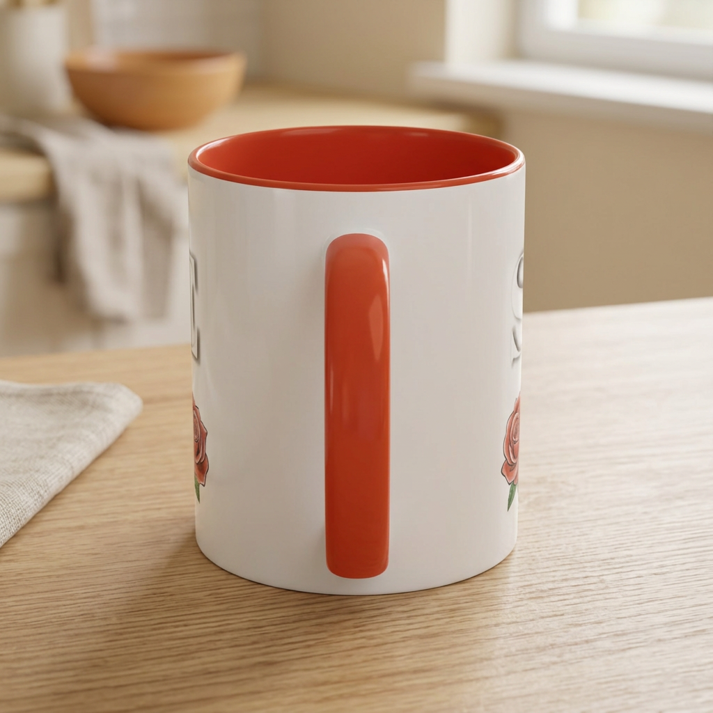 Syncerely Yours Truly Ceramic Accent Coffee Mug — Romantic Rose 11/15oz