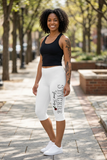 Capri Leggings —Side Script with Rose
